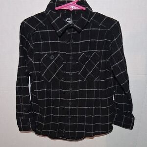 Wonder Nation Black and White Plaid Kids Shirt